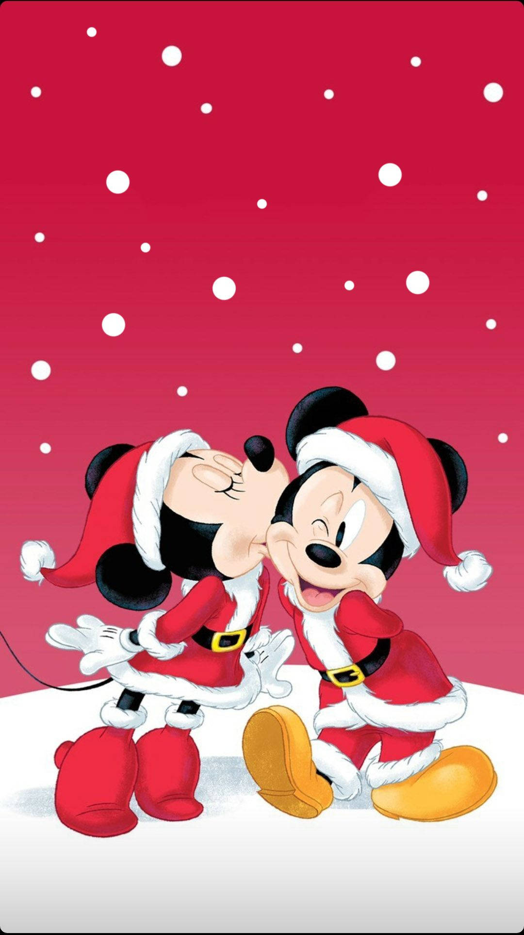 迪士尼聖誕iPhone Mickey親吻Minnie 壁紙