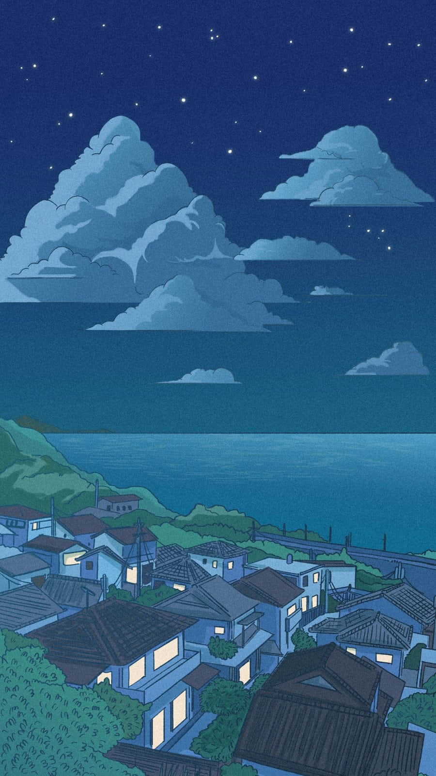 迷人动漫风景与樱花交织 壁紙