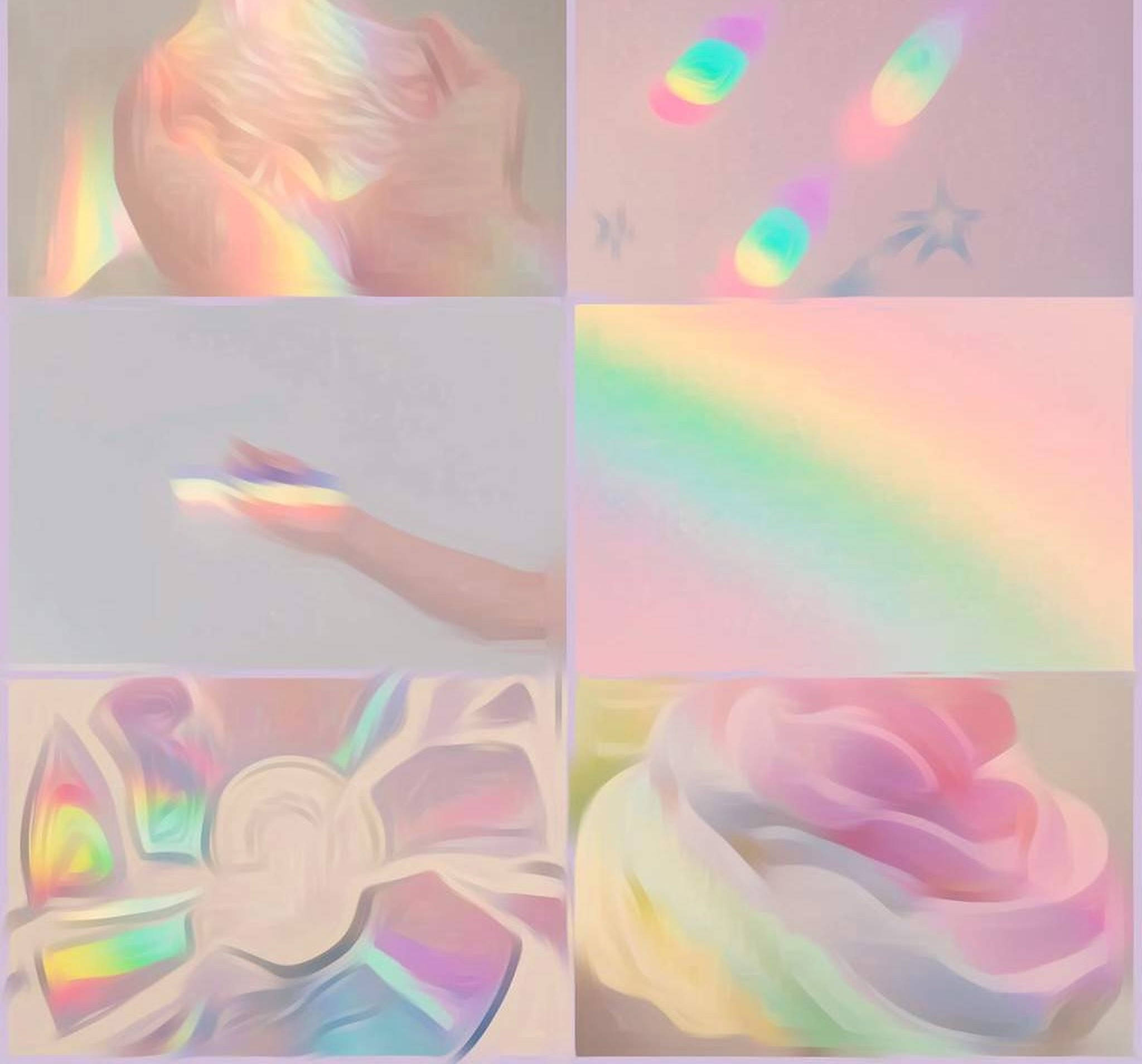 迷人柔和彩虹藝術作品 壁紙