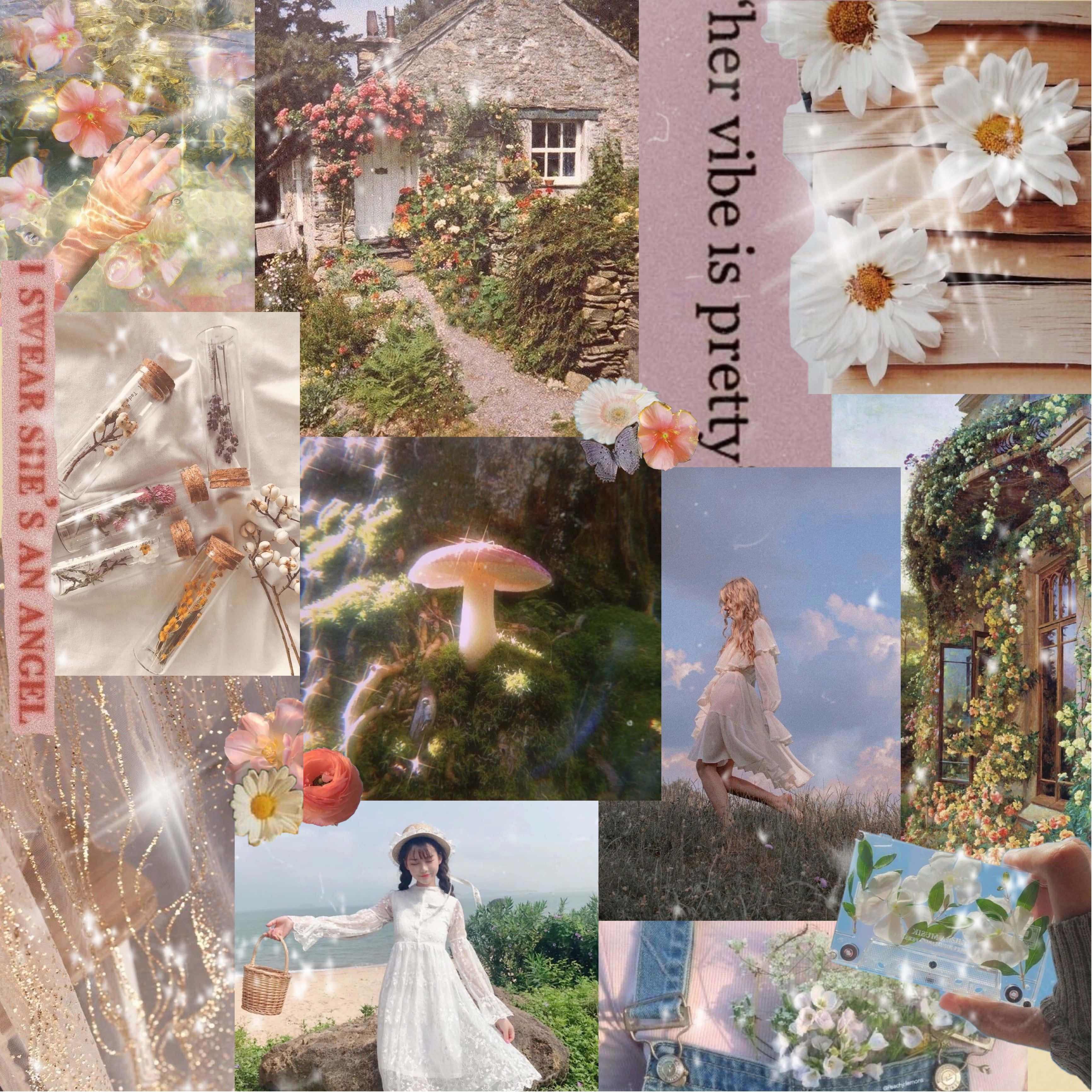 迷人田園小屋美學背景：翠綠森林深處 壁紙