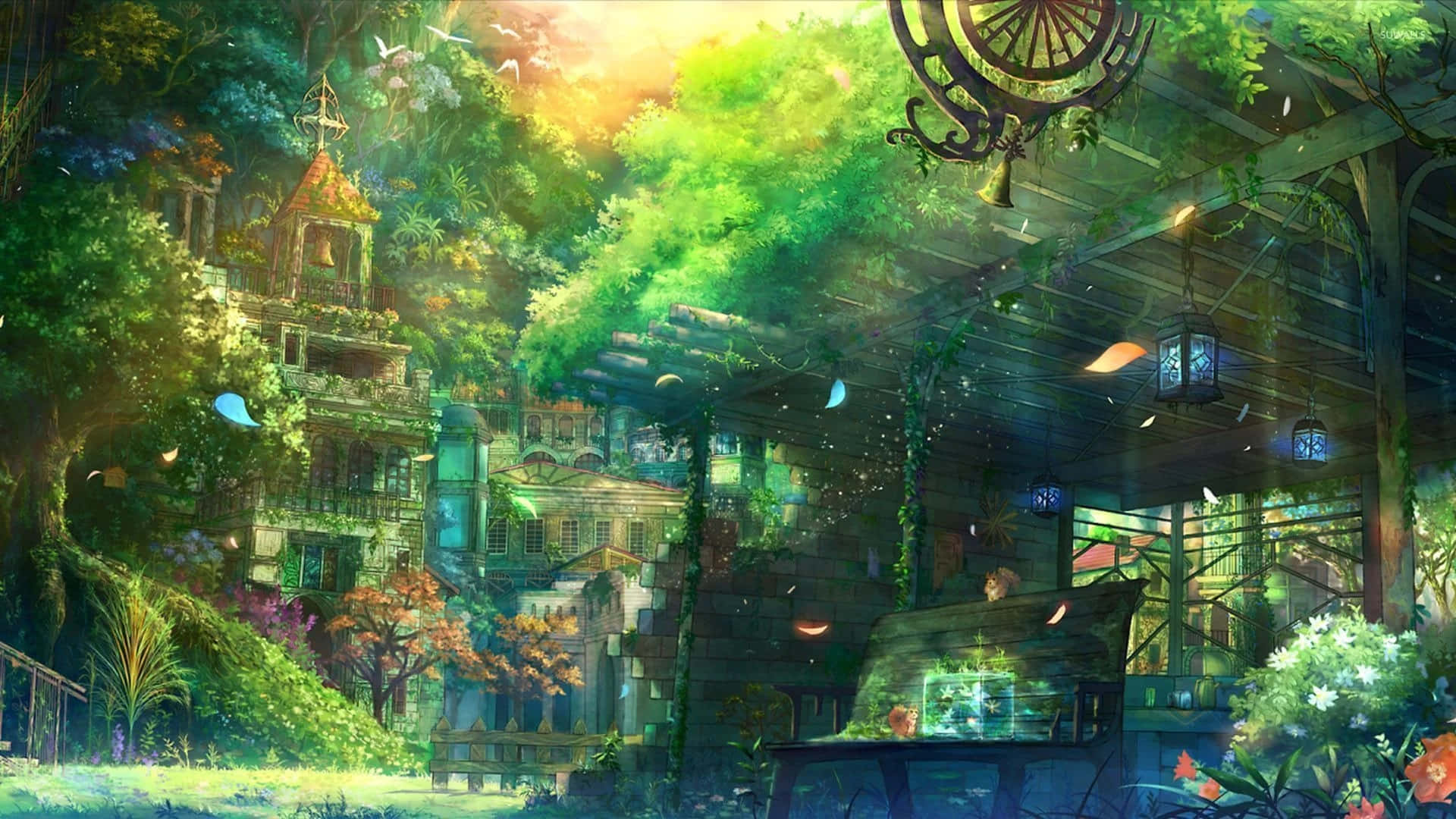 迷人田園美學背景 壁紙