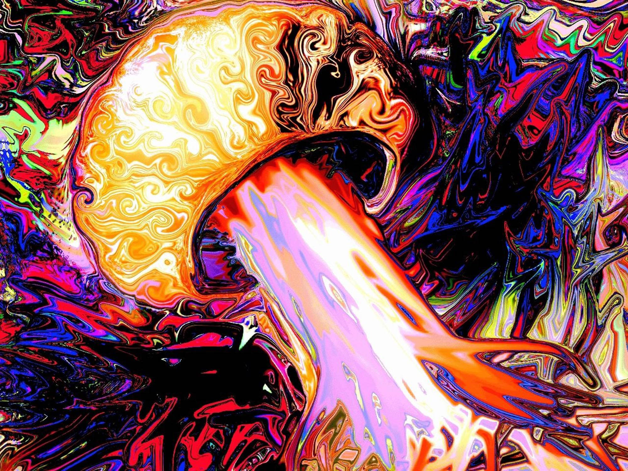 迷幻暗黑美学蘑菇 壁紙