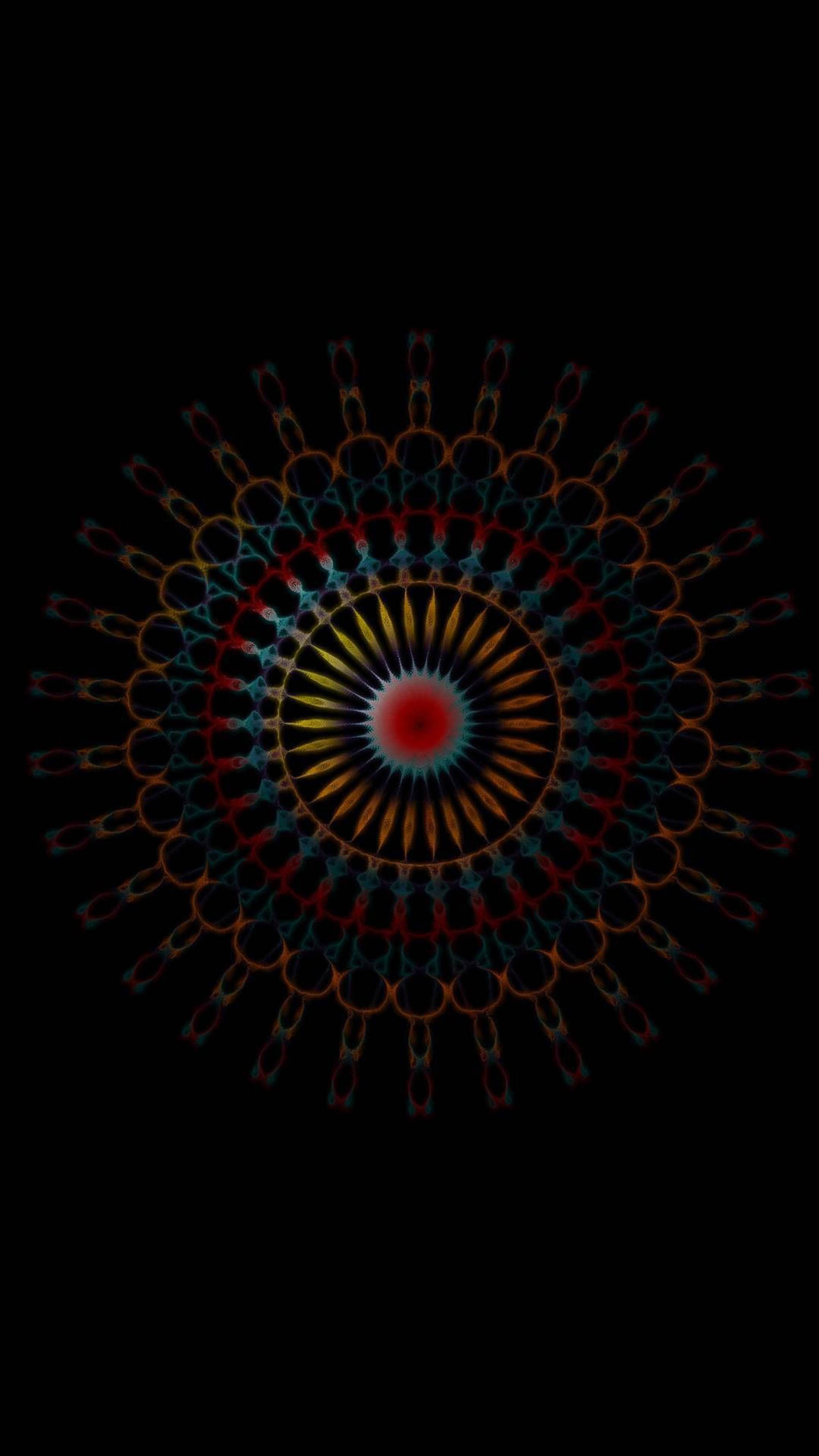 迷幻暗黑美學圓形碎形 壁紙