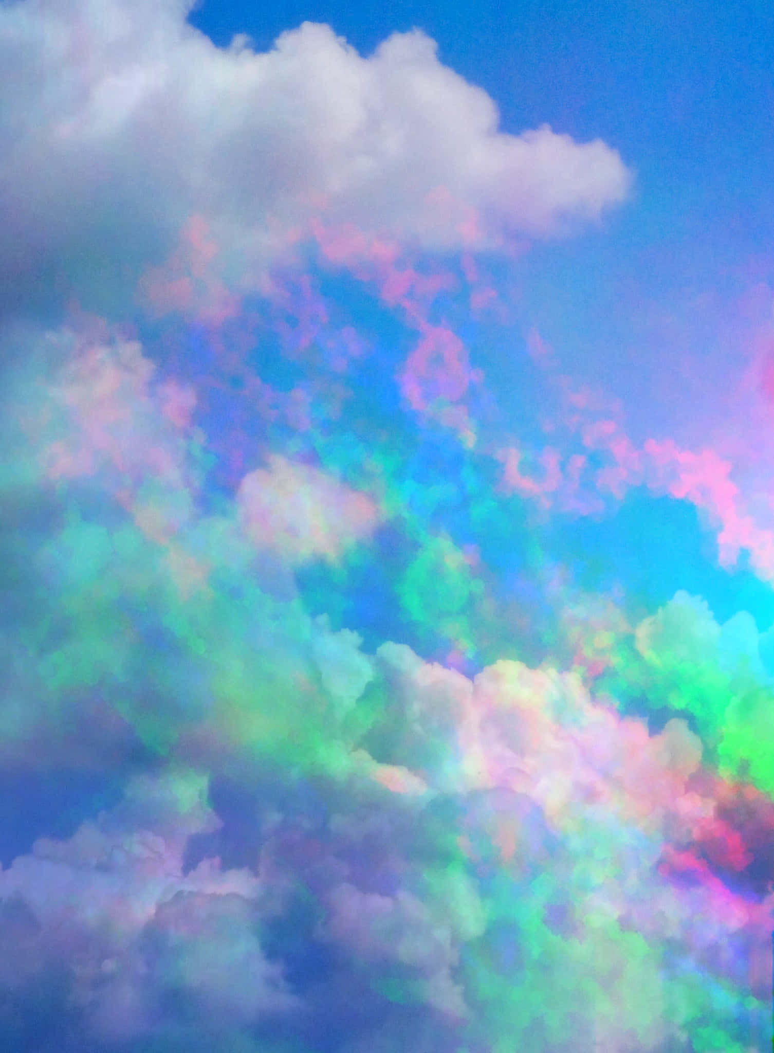 迷幻美學紫綠雲彩 壁紙