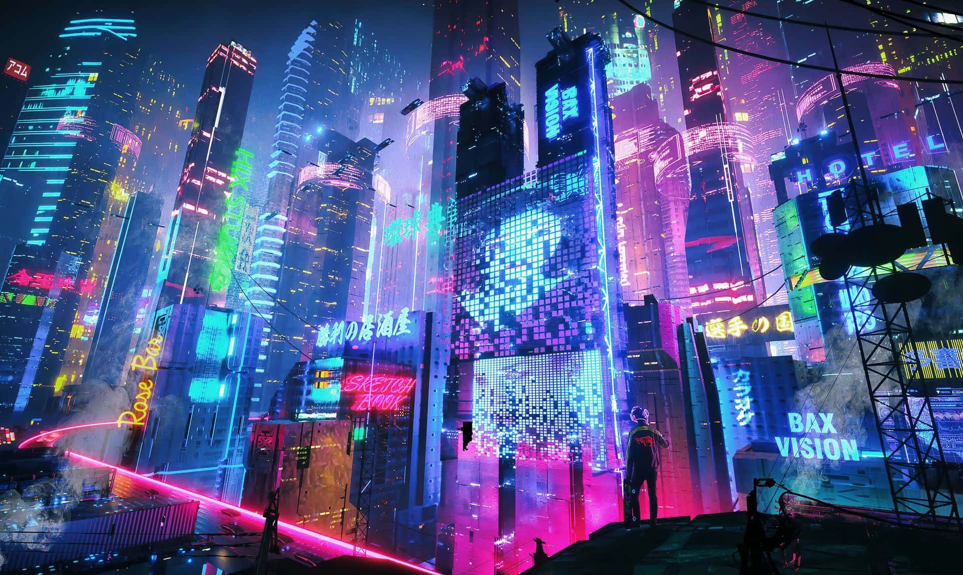進入霓虹之城的夢幻世界 壁紙