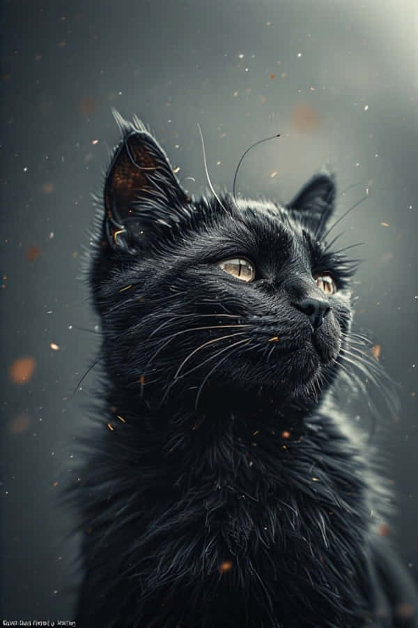 逼真黑猫电影感数字艺术 壁紙