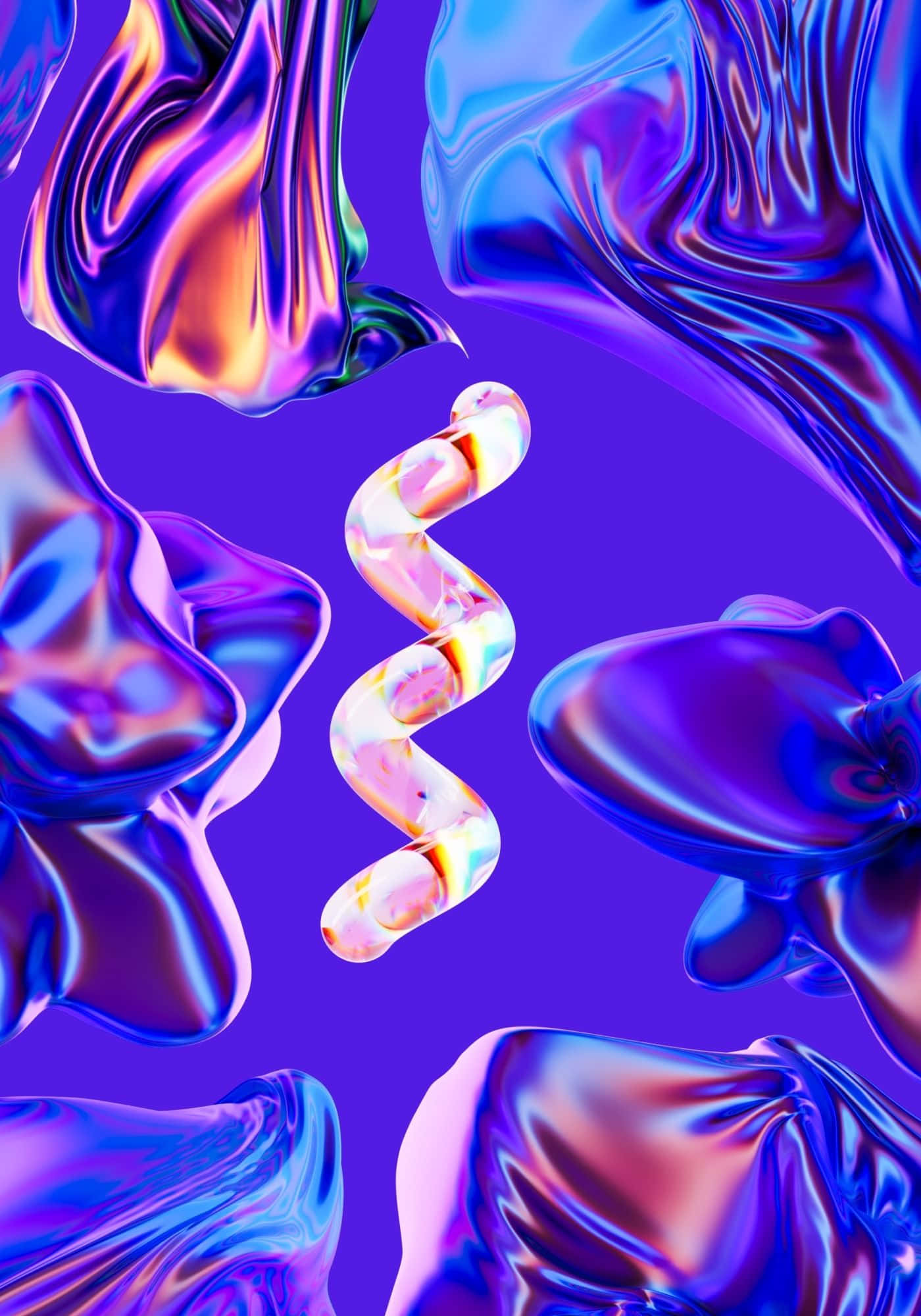 酷炫3D紫色液態背景 壁紙