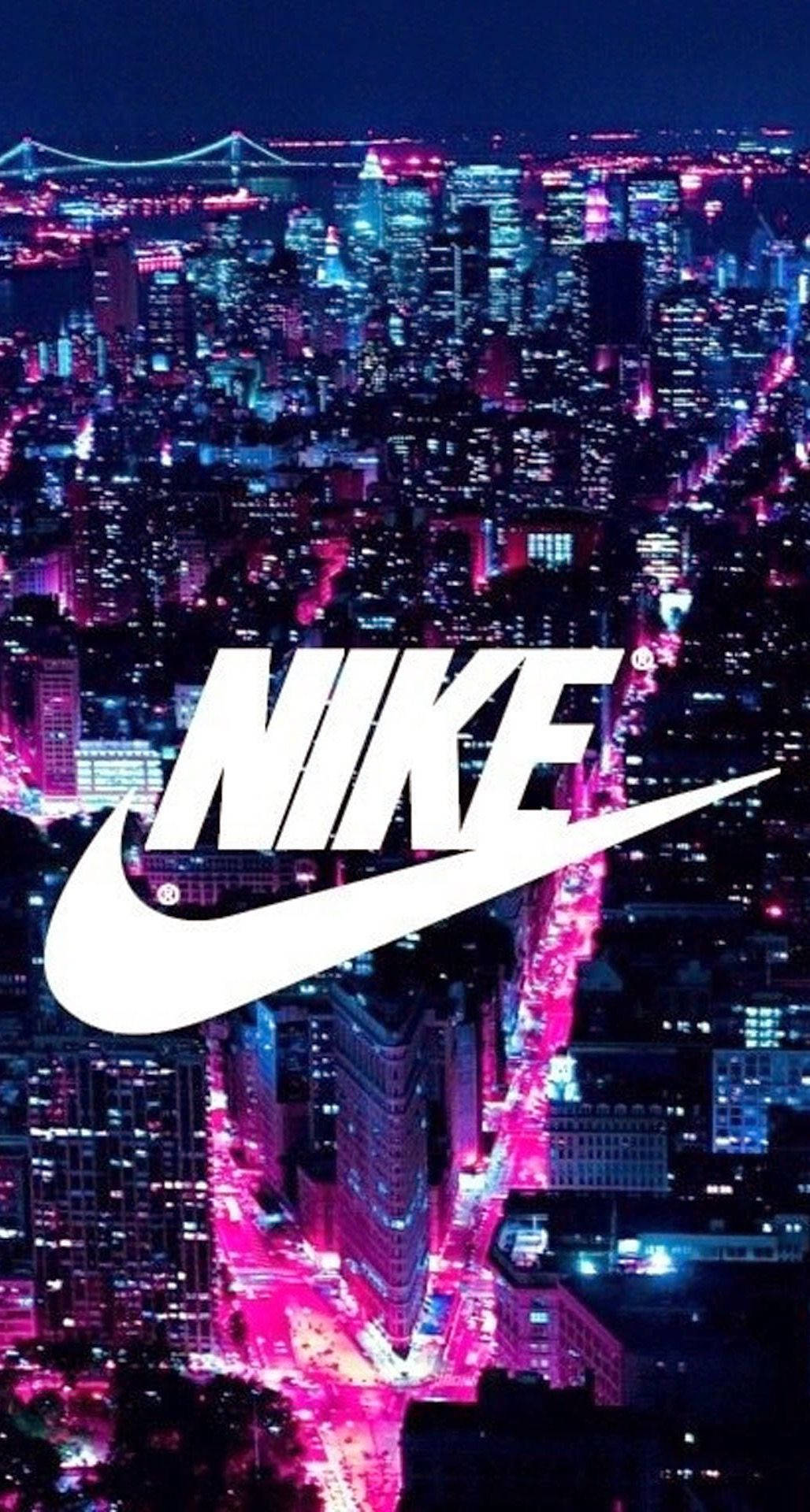 酷炫的Nike标志与城市天际线 壁紙