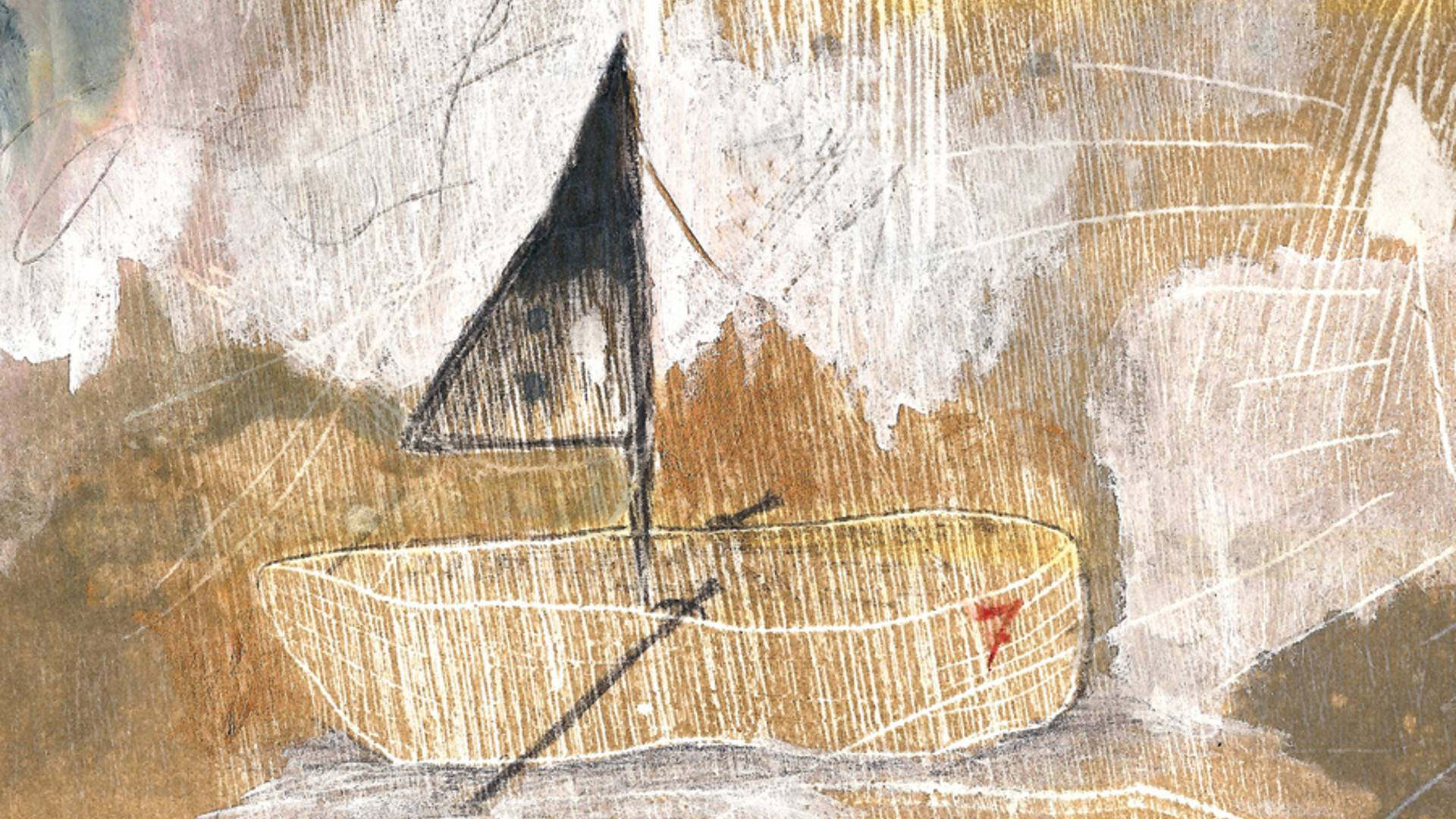 酷炫蚀刻小船画作 壁紙