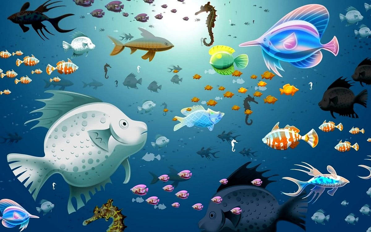 酷炫魚類數位藝術 壁紙