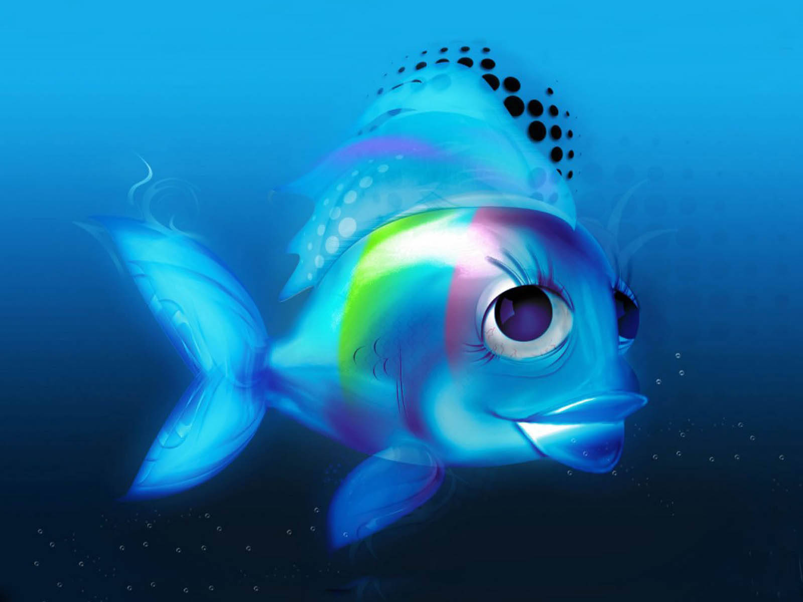 酷魚可愛大眼睛 壁紙