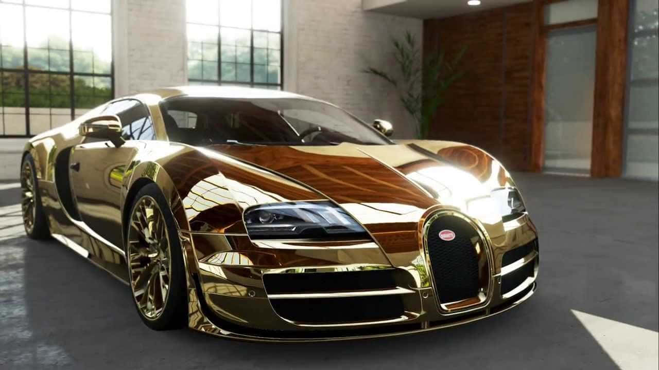 金色布加迪威龍車門 壁紙