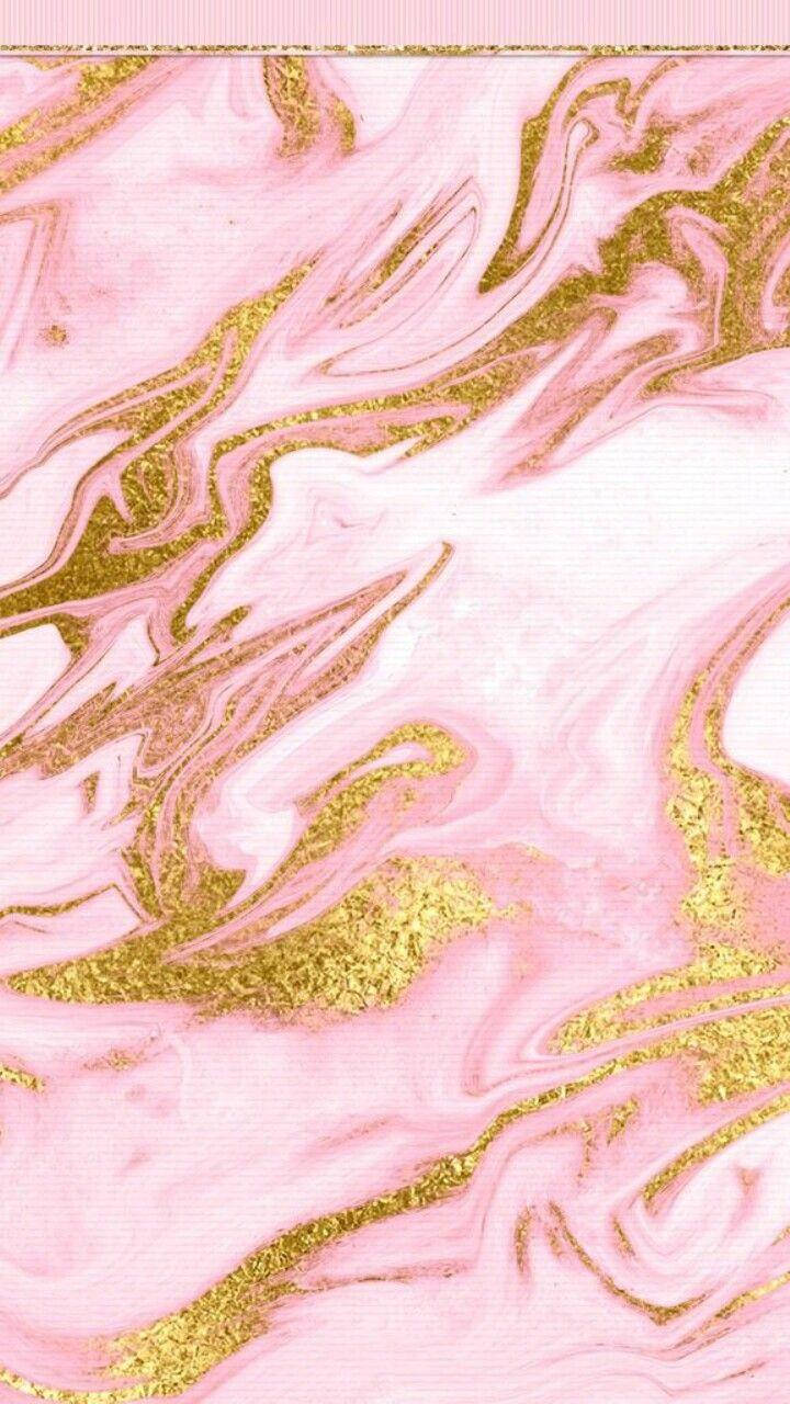 金色美學粉紅大理石 壁紙