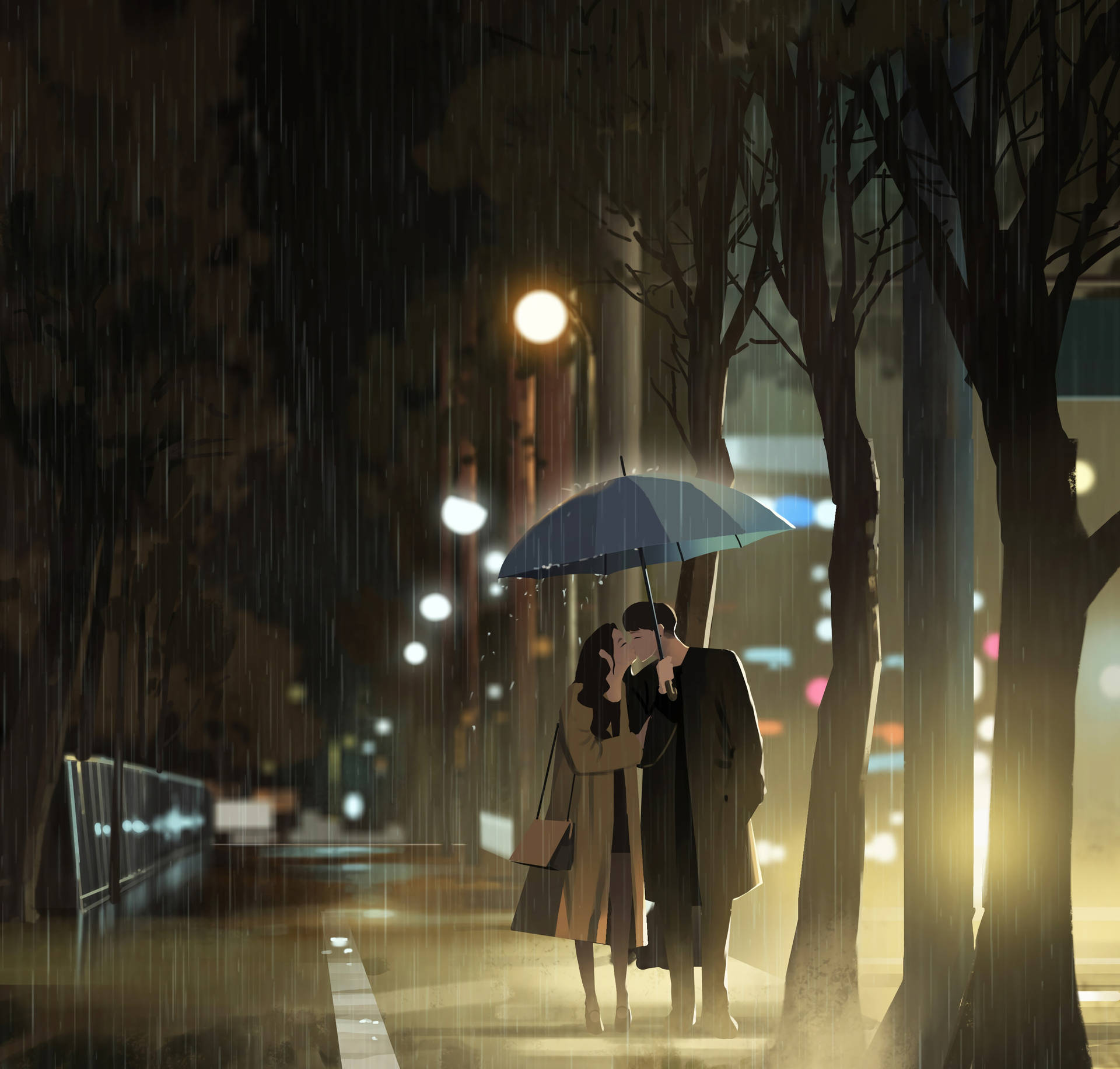 雨中親吻的愛