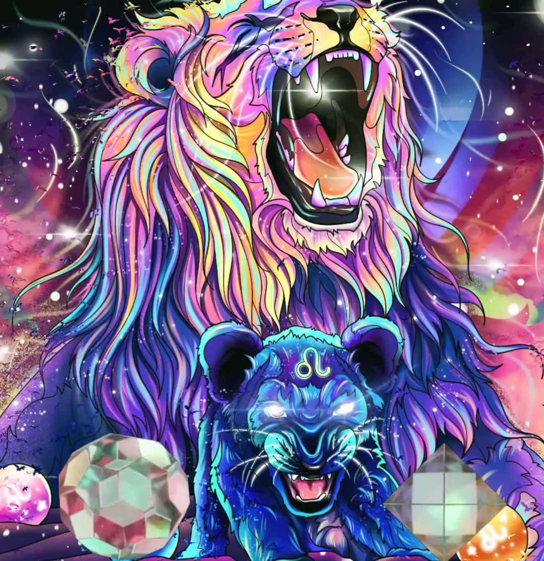 銀河獅子背景 壁紙