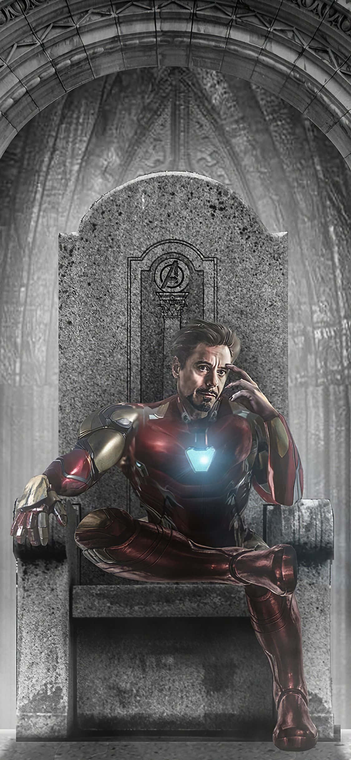 鋼鐵人坐在王座上 壁紙