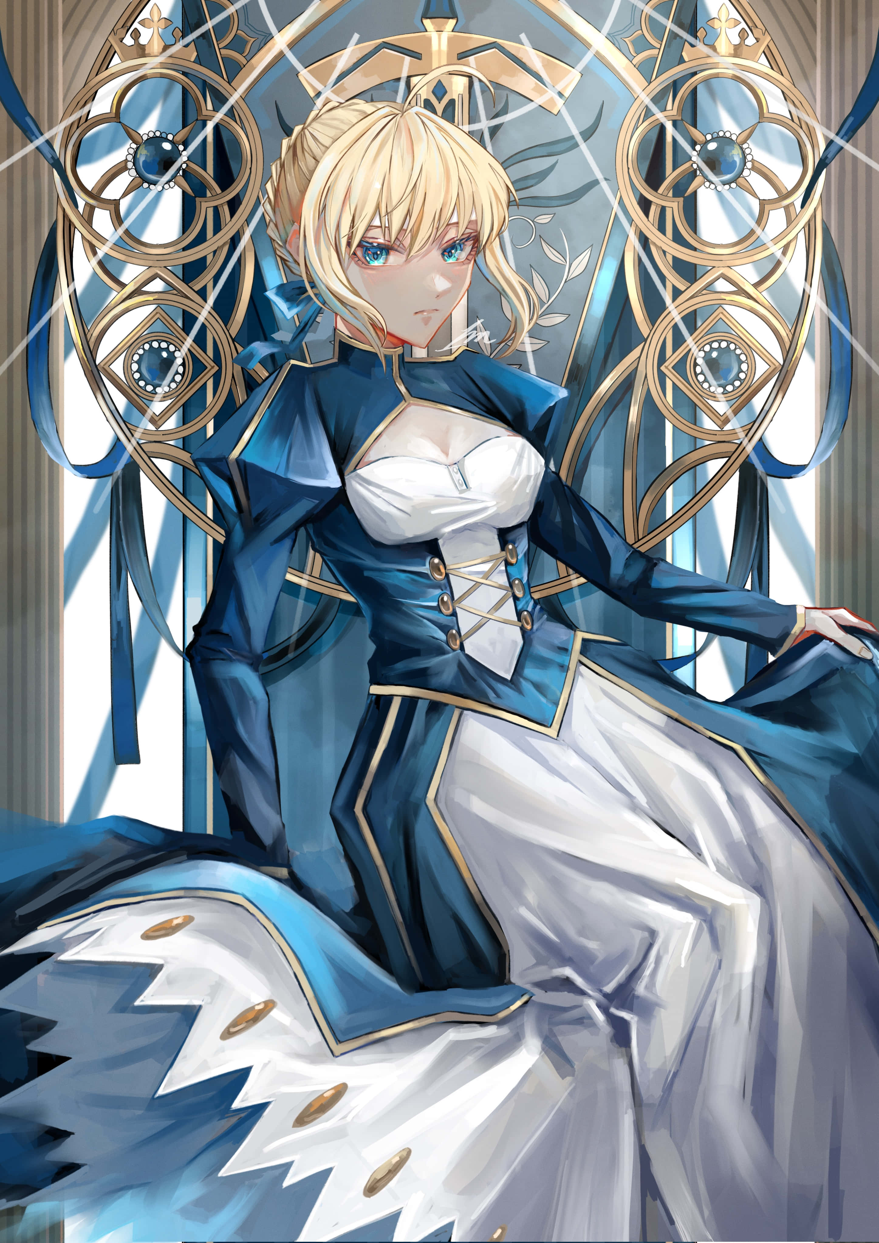 鋼鐵王座上的Saber Fate Stay Night 壁紙