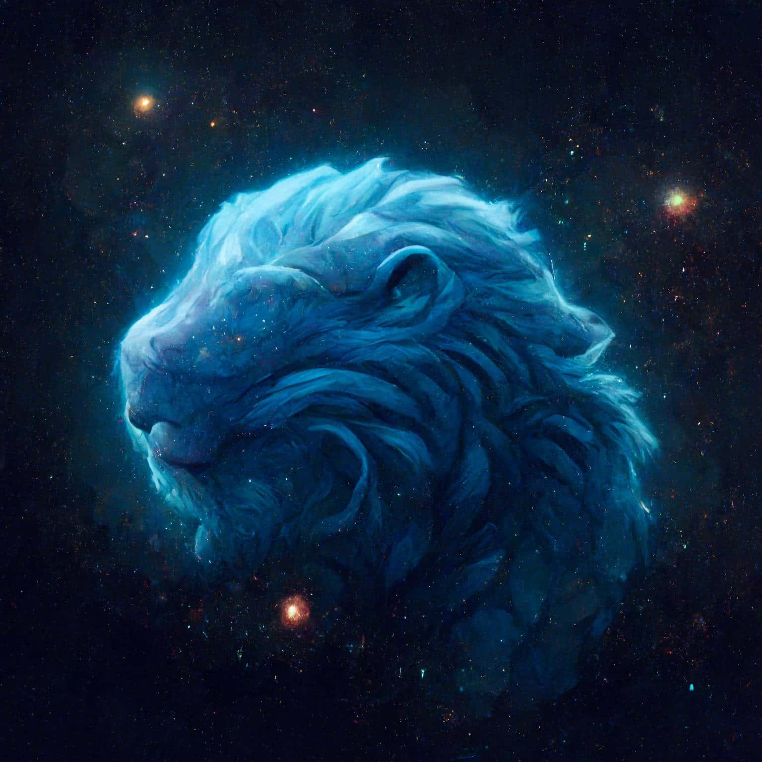 银河狮子背景 壁紙