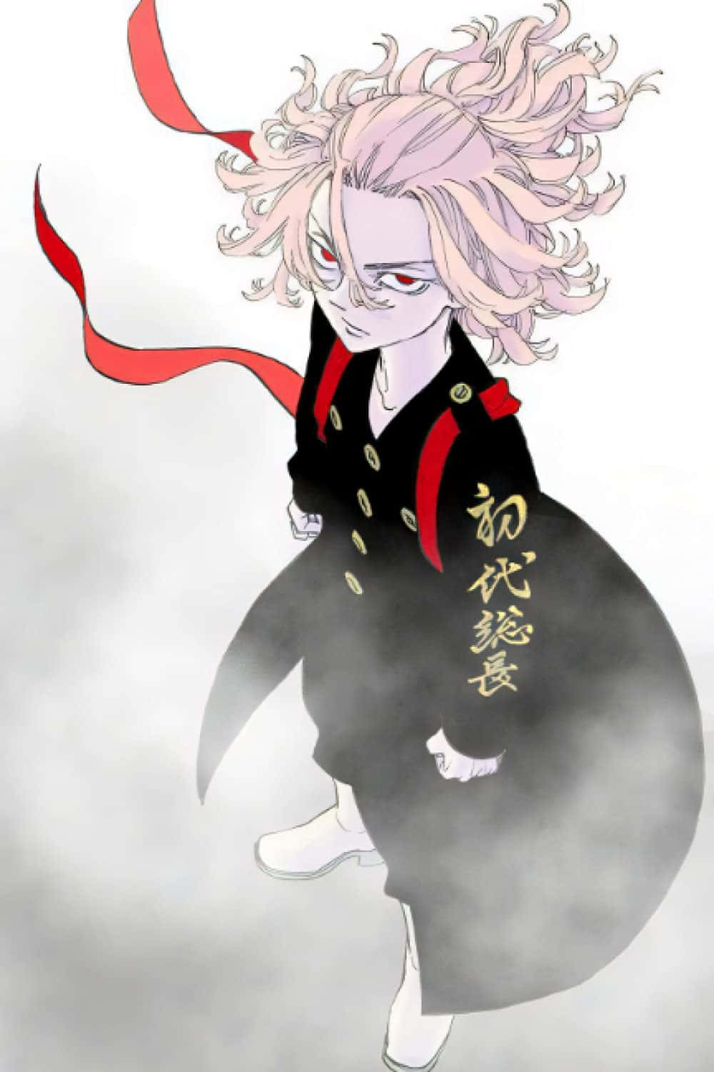 長髮女孩與紅色蝴蝶結 壁紙
