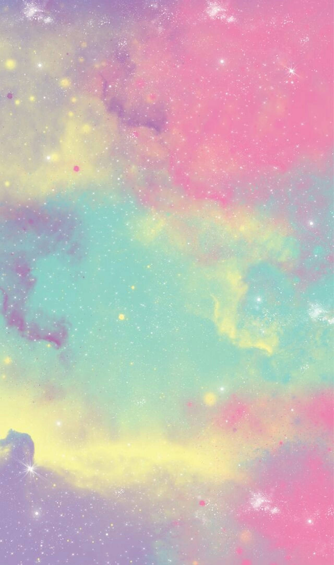 閃亮粉彩彩虹天空 壁紙