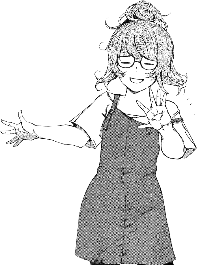 開心動漫女孩和平手勢 壁紙