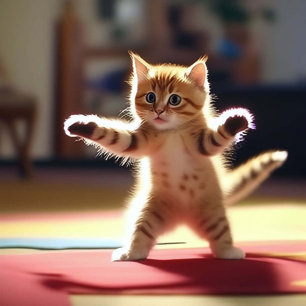 阳光房间里跳舞的顽皮小猫.JPG 壁紙