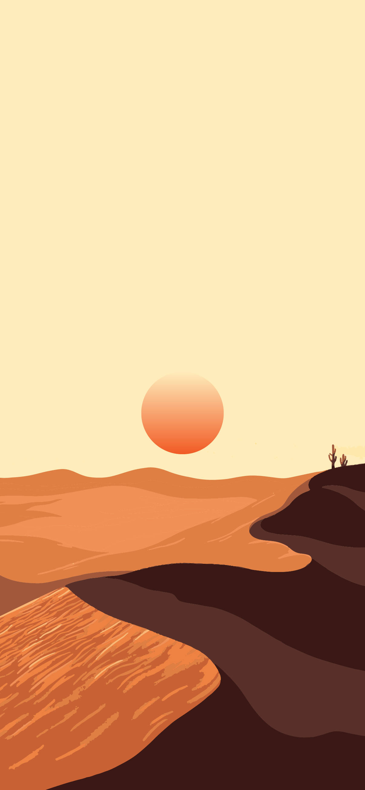 陰影沙漠夕陽 壁紙