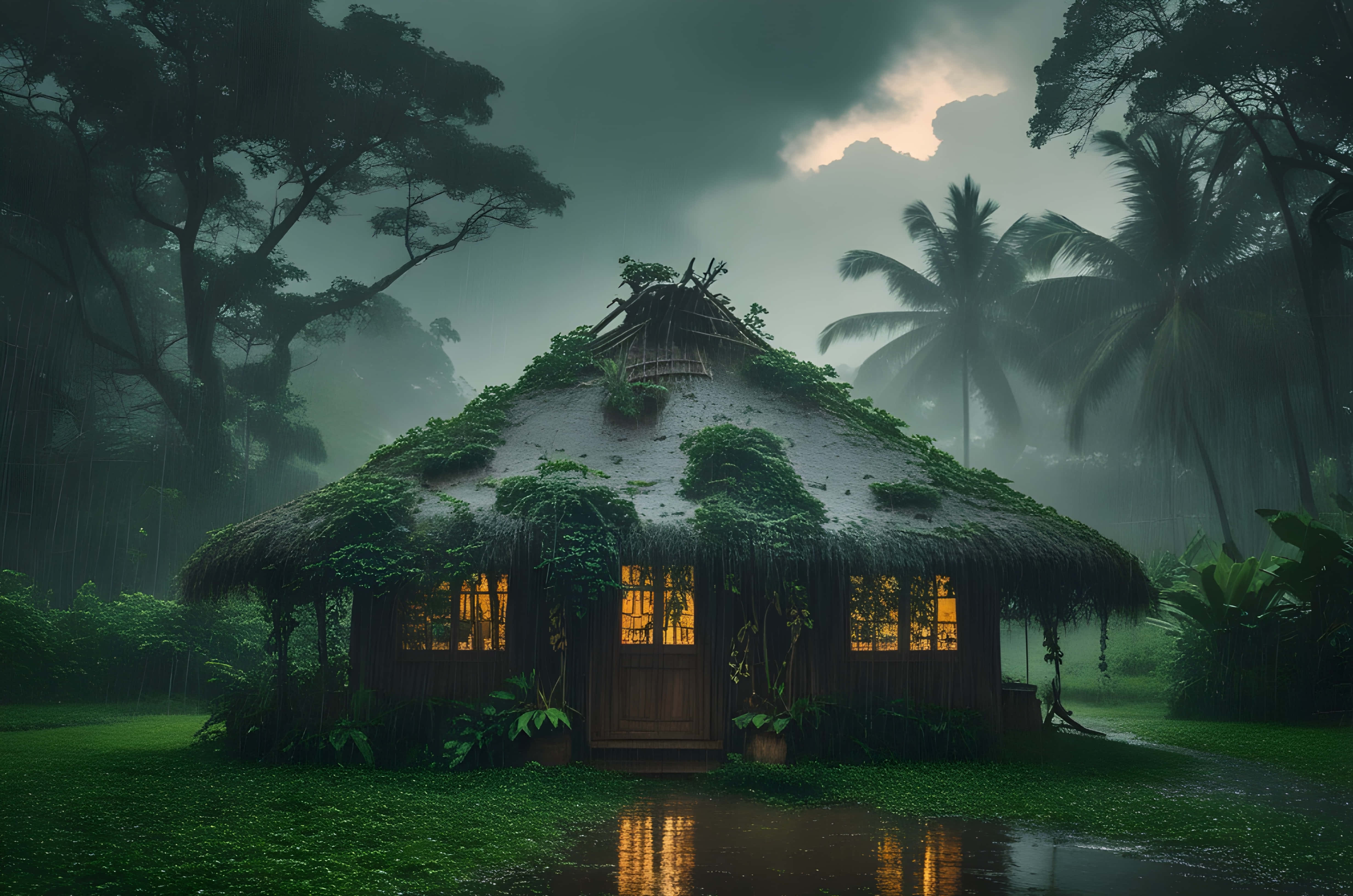 雨中的小屋时光 壁紙