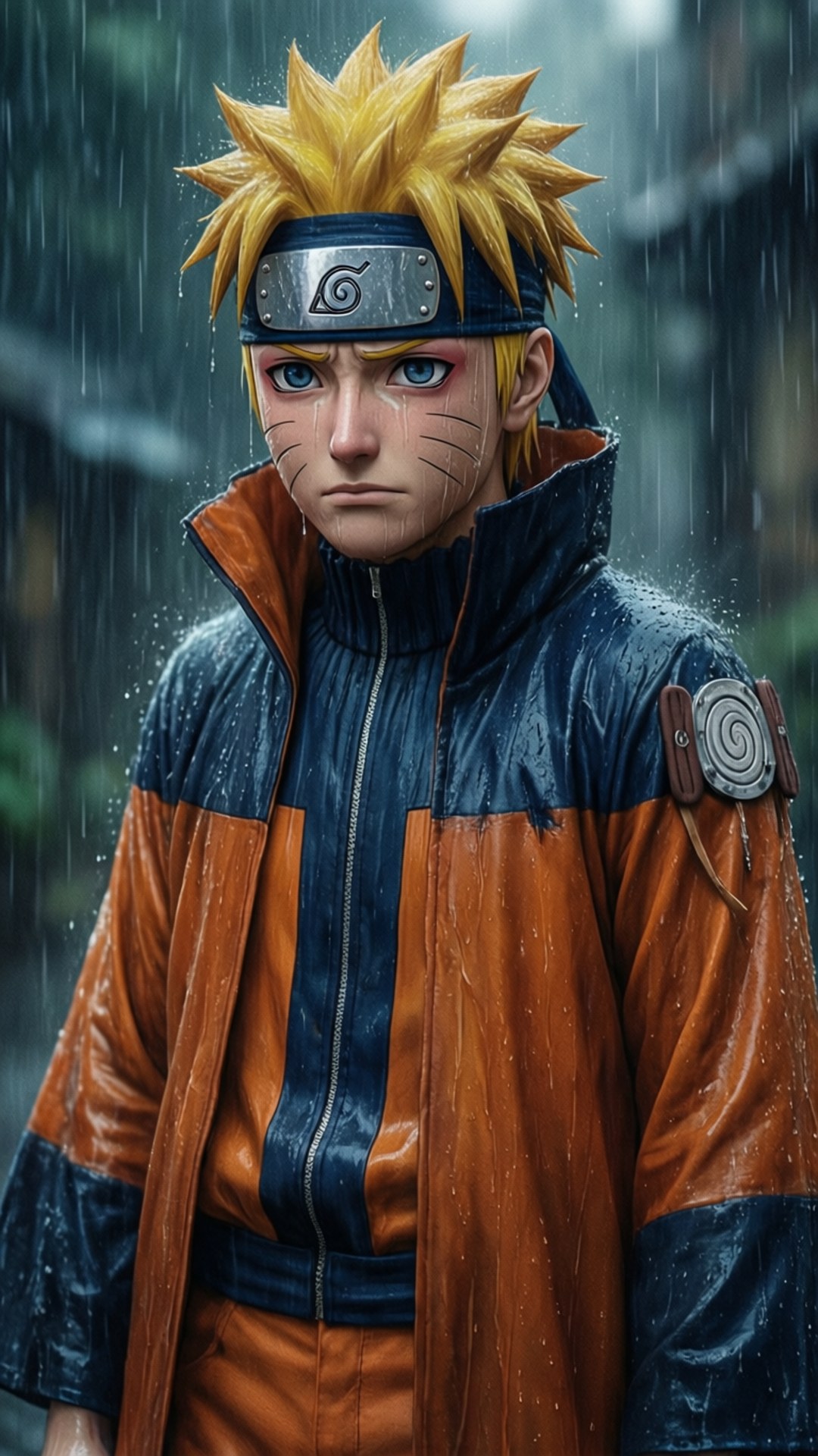 雨中鸣人 壁紙