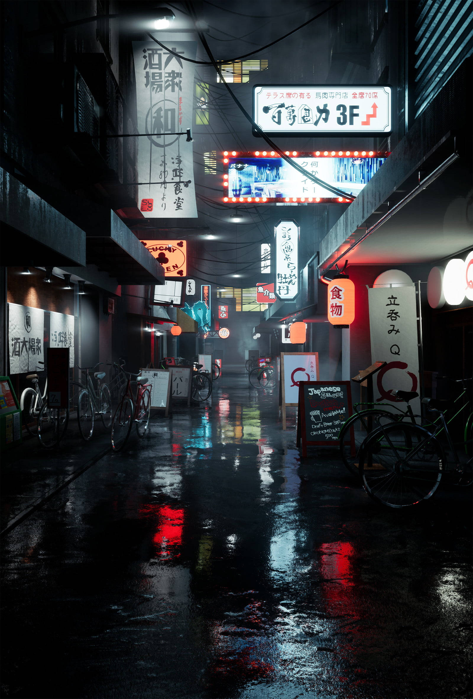 雨夜日本4K 壁紙