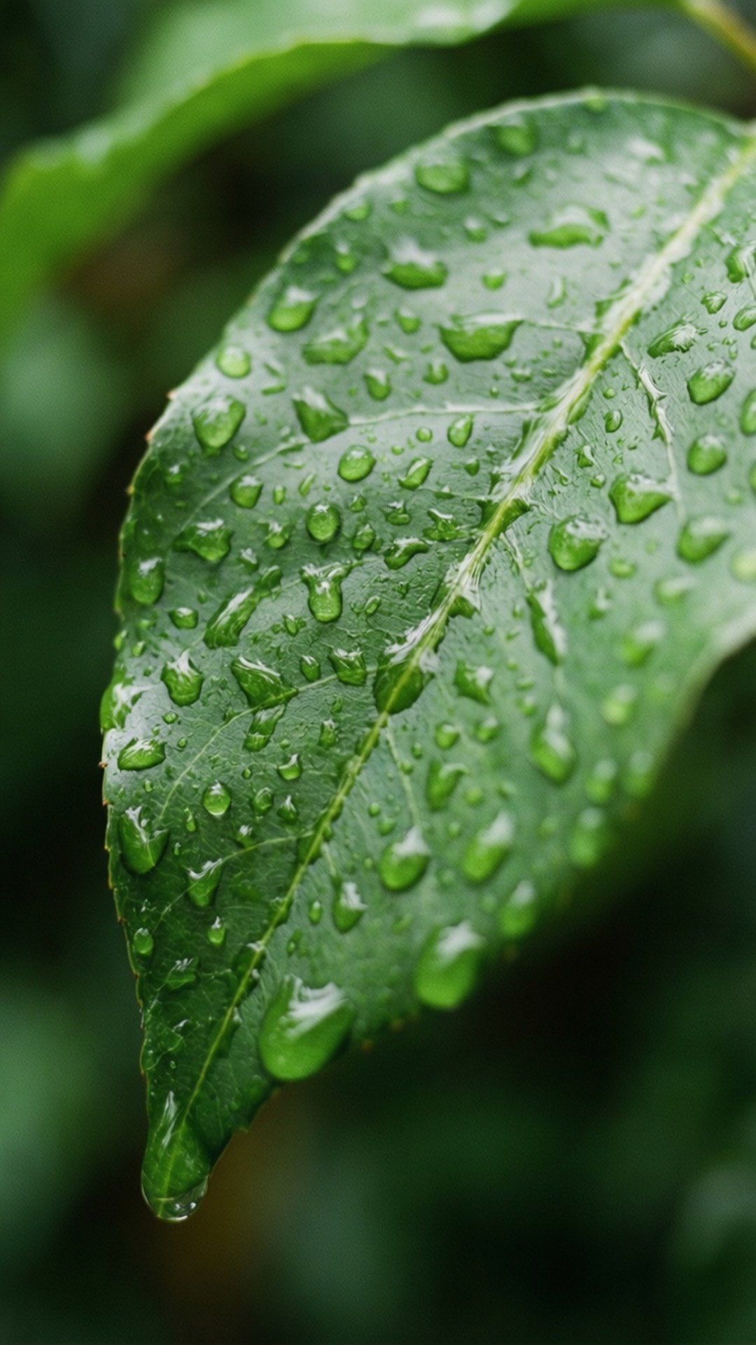 雨滴葉片微距 壁紙