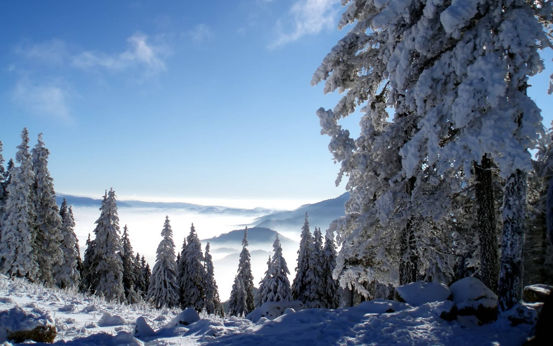 雪山风景景观 壁紙