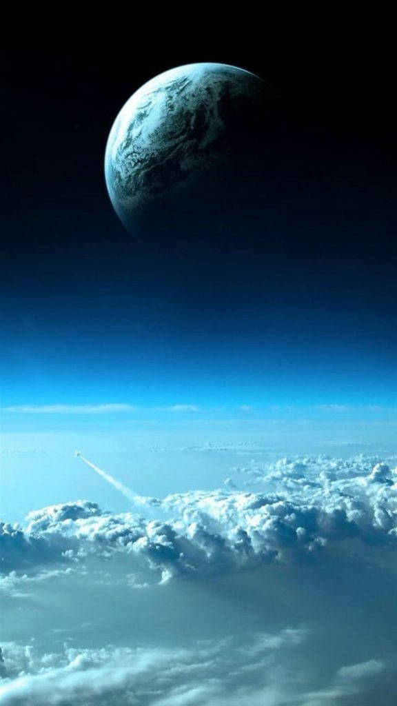 雲與行星太空iPhone 壁紙