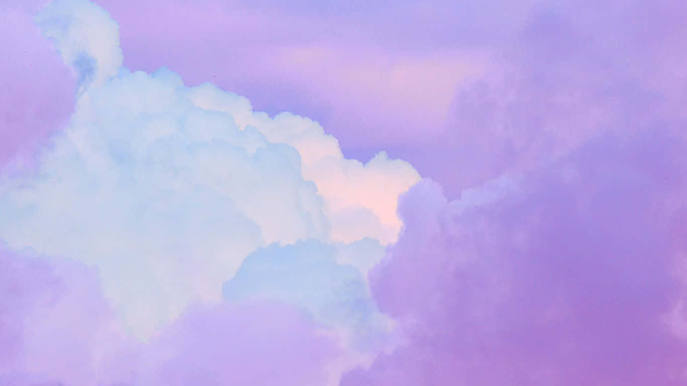 雲霧薰紫粉彩美學背景 壁紙