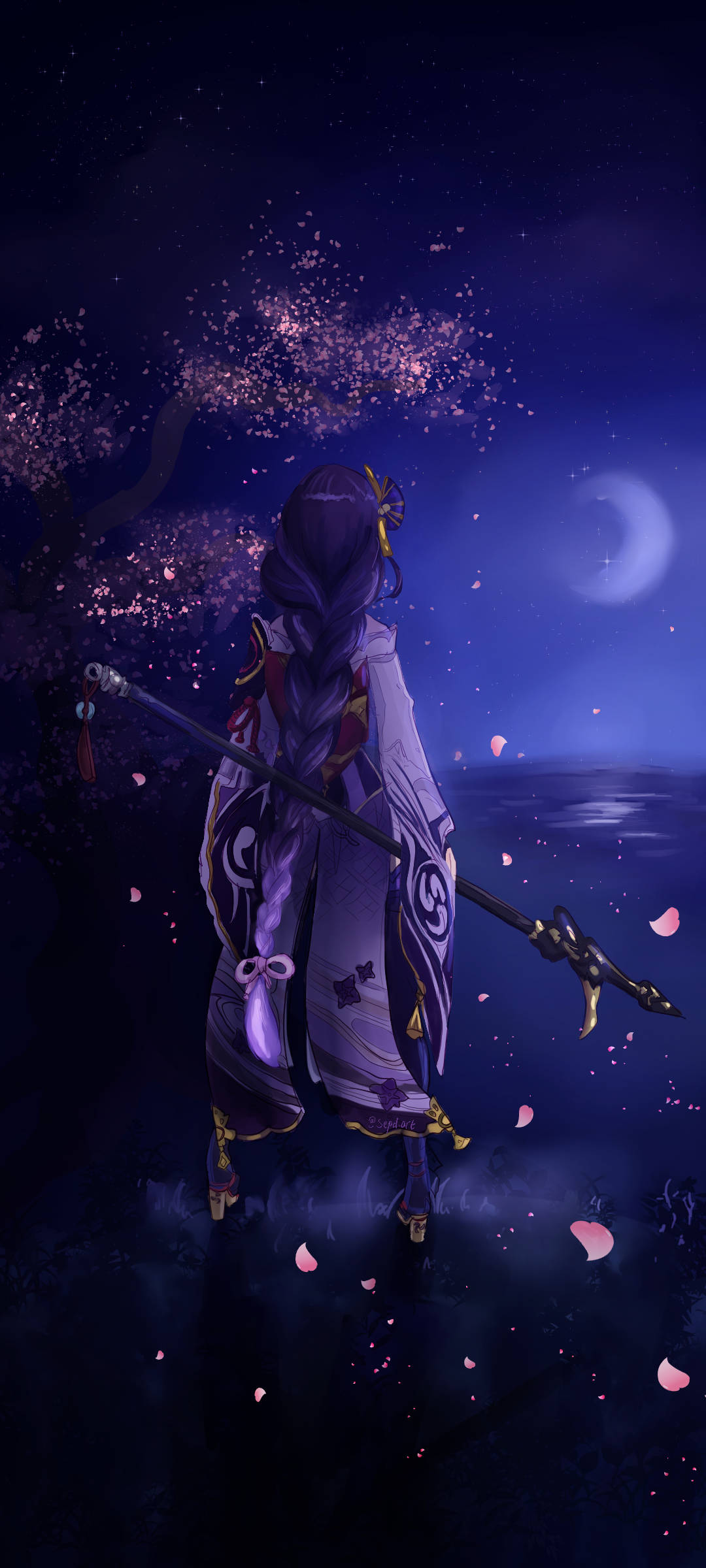 雷電將軍星夜 壁紙