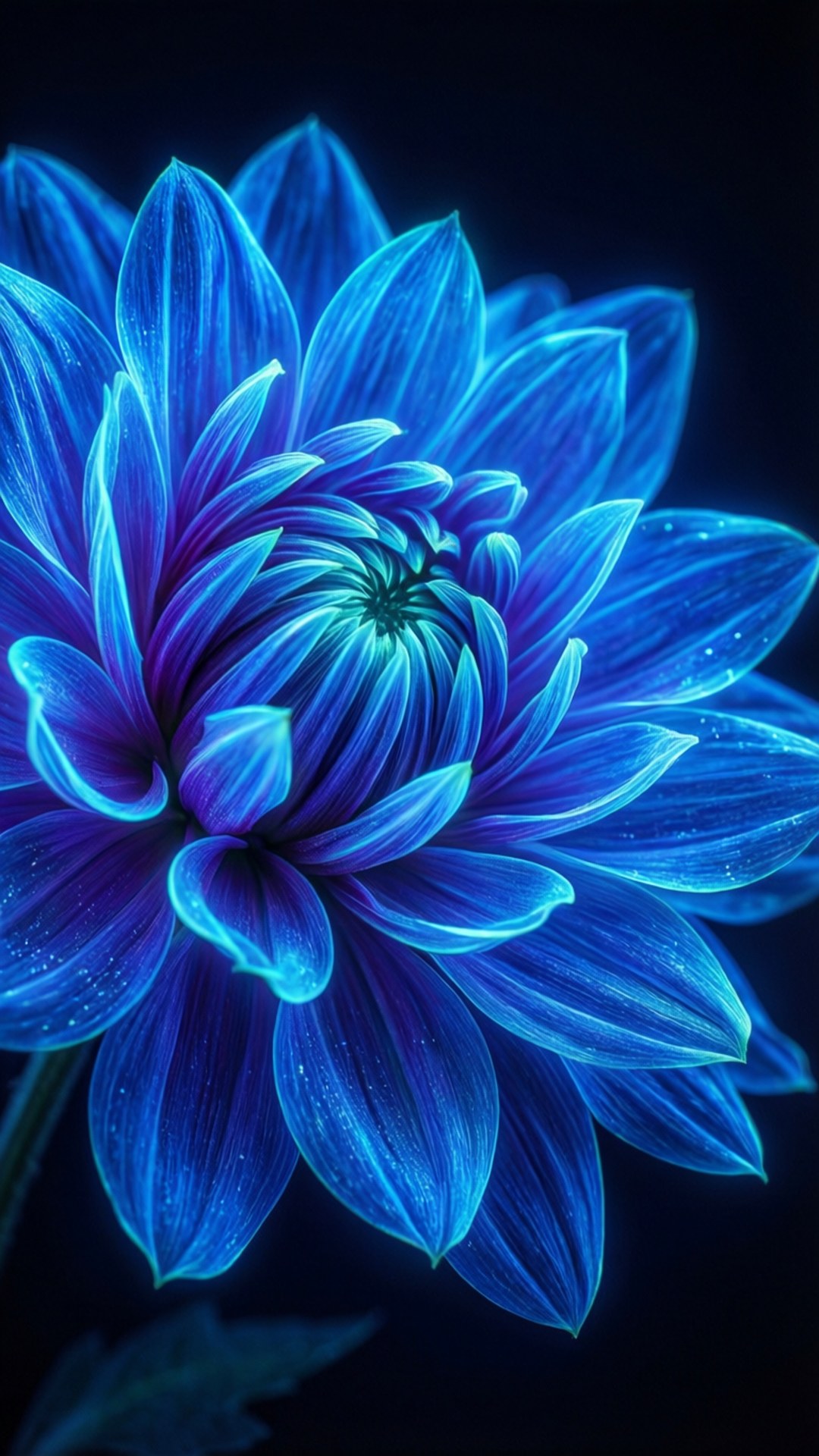 霓藍花綻 壁紙