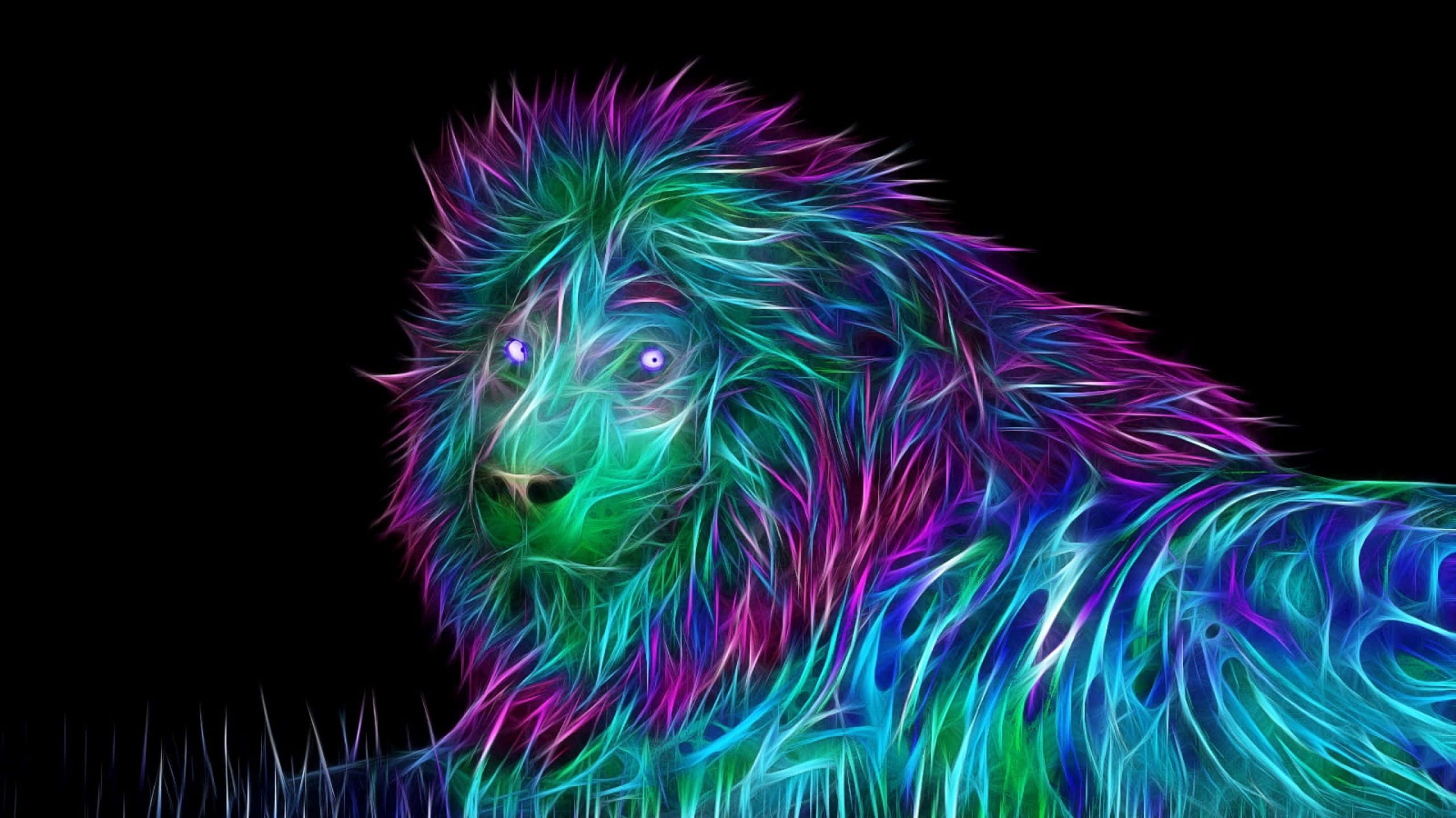 霓虹動物藝術作品 壁紙