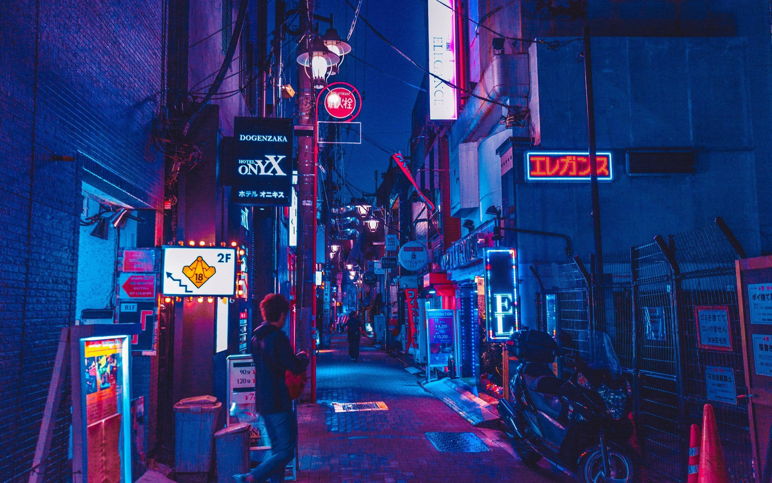 霓虹動畫小巷城市夜景 壁紙