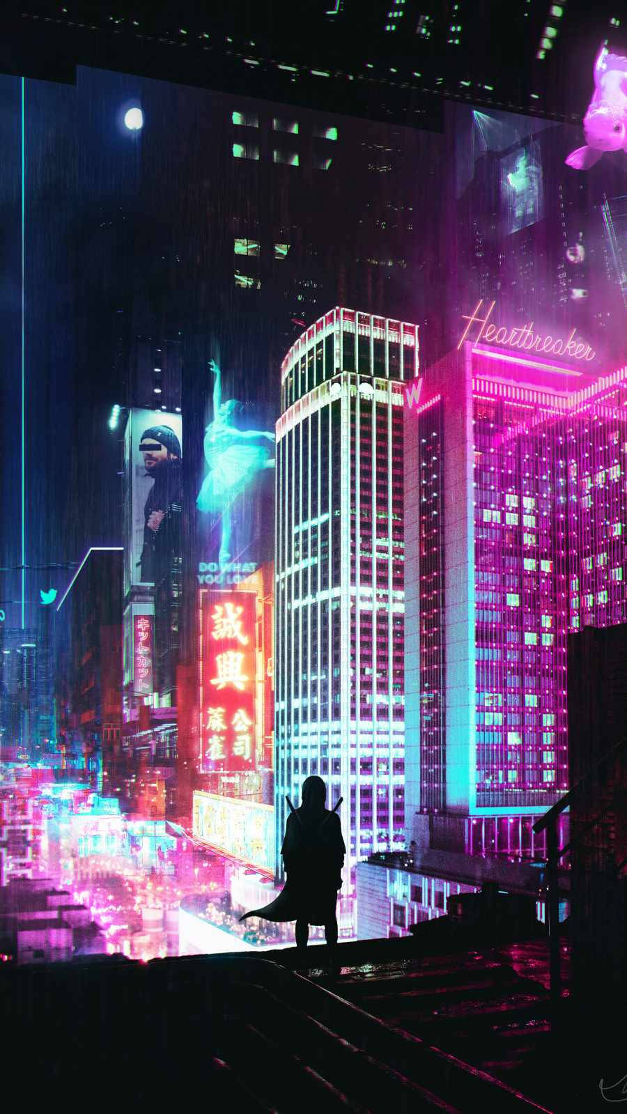 霓虹城市之光 赛博朋克 iPhone X 壁紙