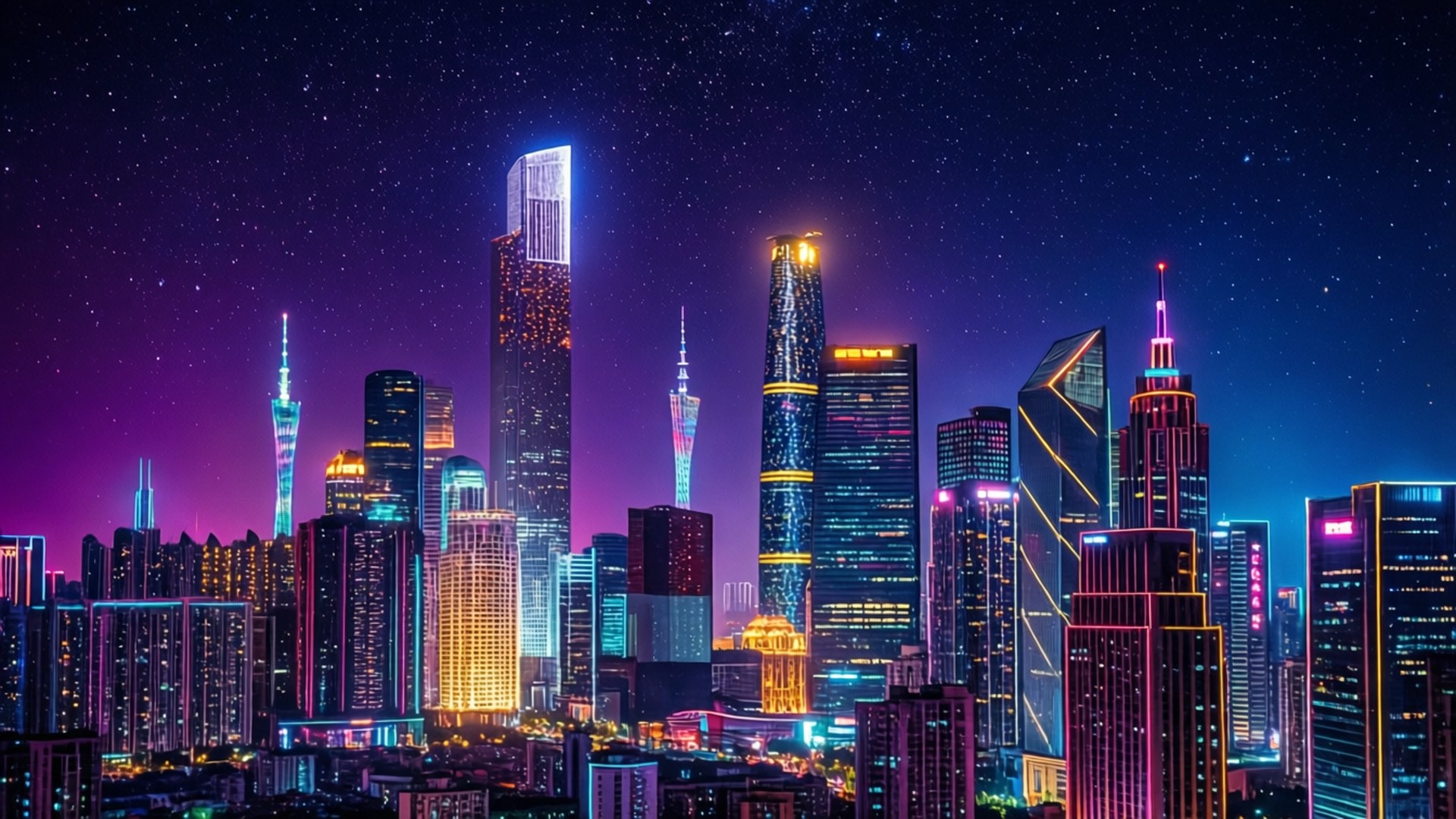霓虹天际线 壁紙