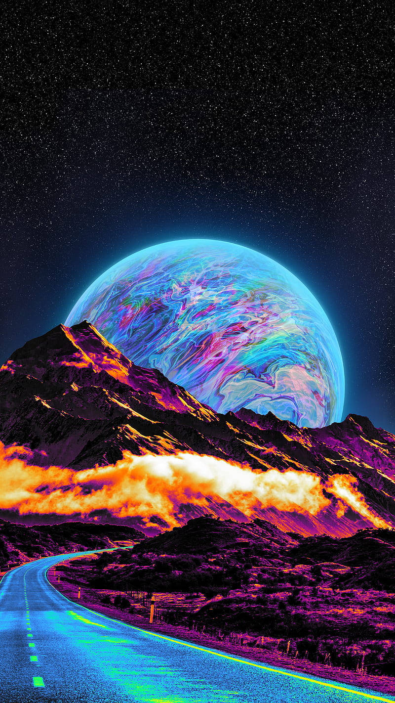 霓虹月色 壁紙