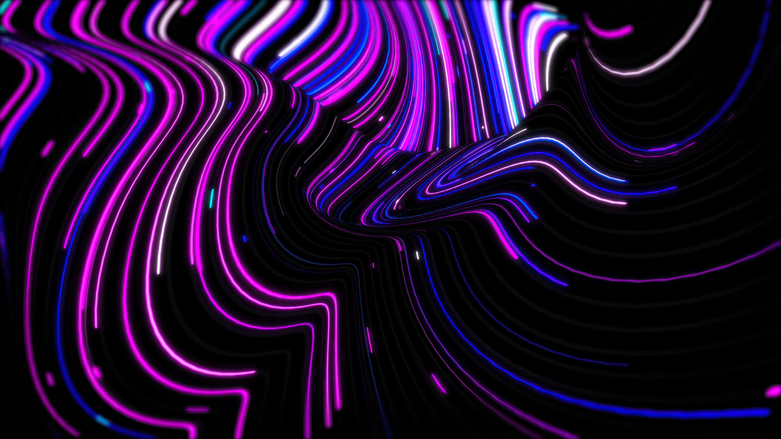 霓虹紫色抽象线条 1440p AMOLED 背景 壁紙