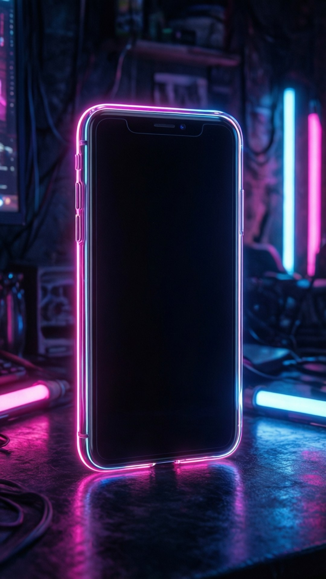 霓虹邊緣 iPhone XR 壁紙