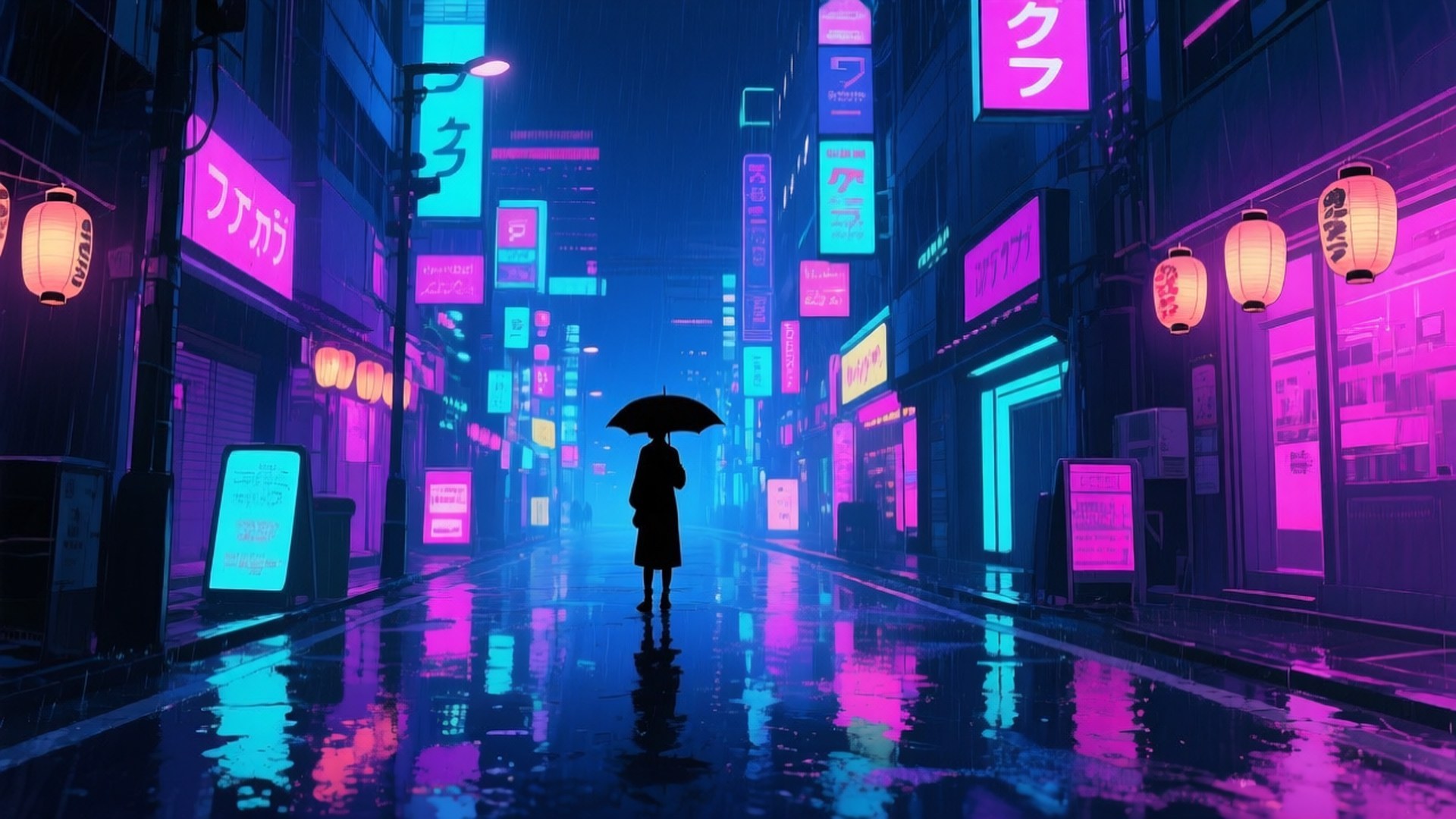 霓虹雨城 壁紙
