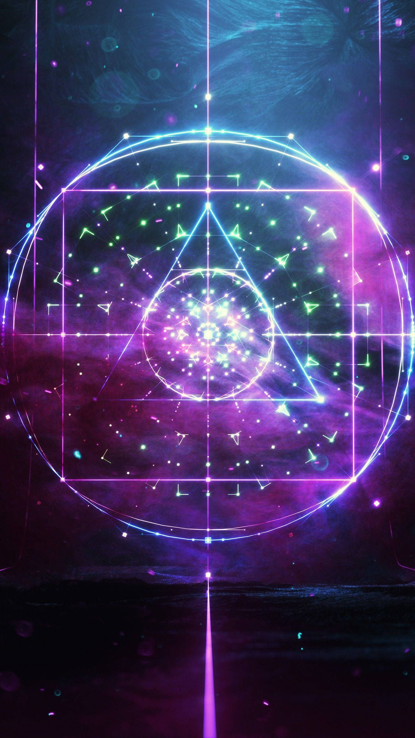 靈性美學霓虹神聖幾何 壁紙