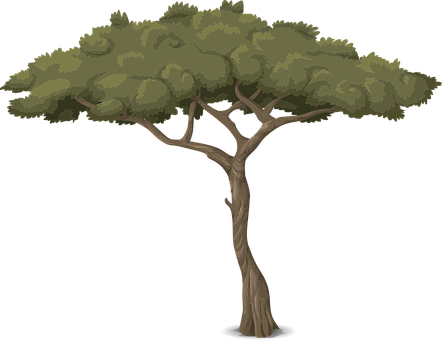 風格化向量樹木插圖 壁紙