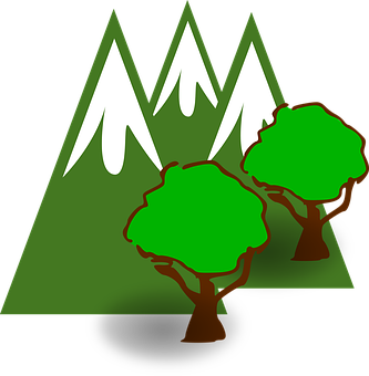 風格化山巒與樹木圖形