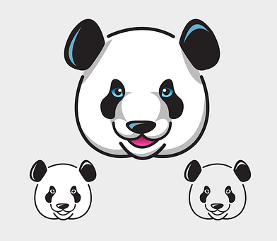 風格化熊貓臉插畫