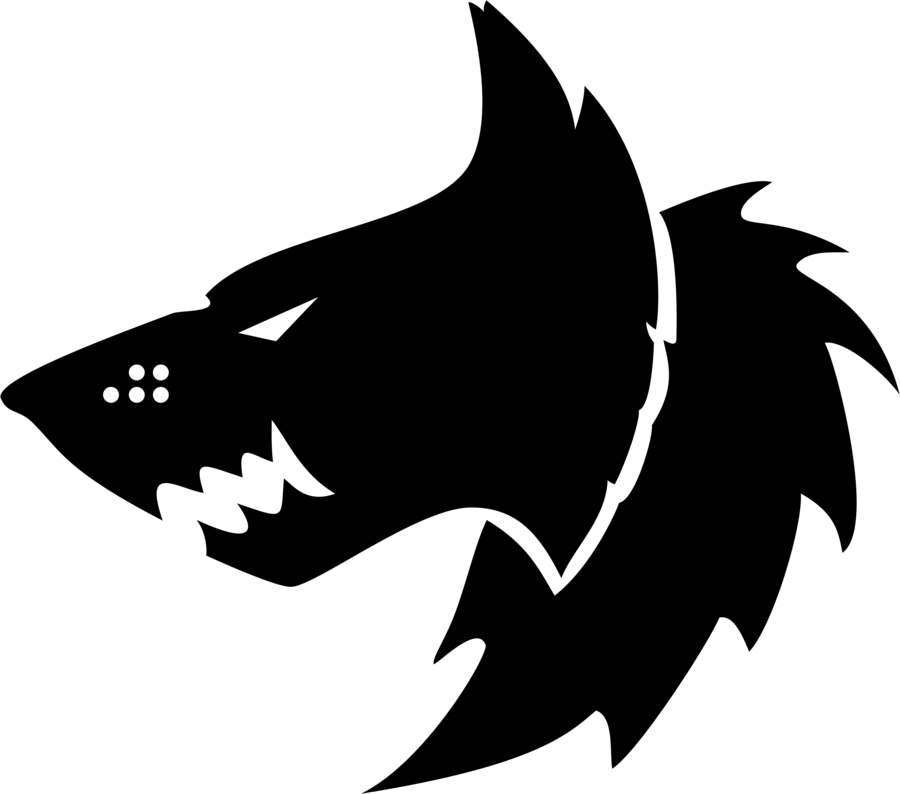 風格化狼形剪影 壁紙