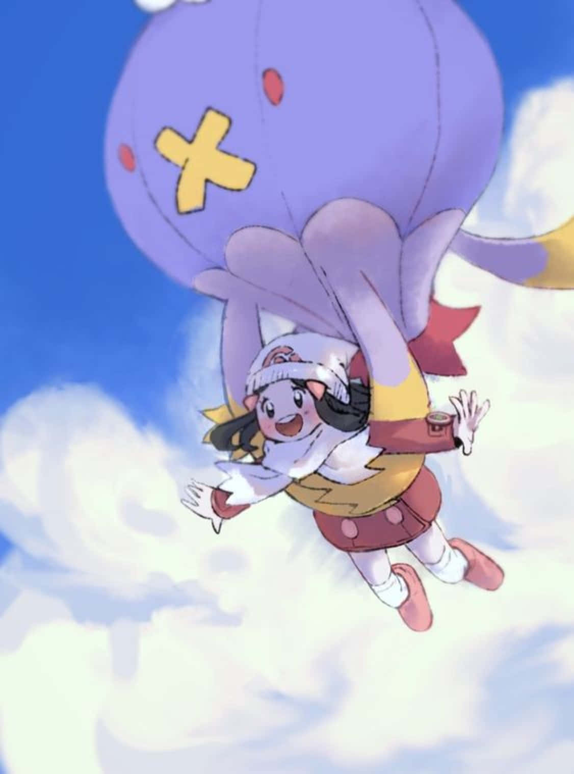 飄飄球載著女孩 壁紙